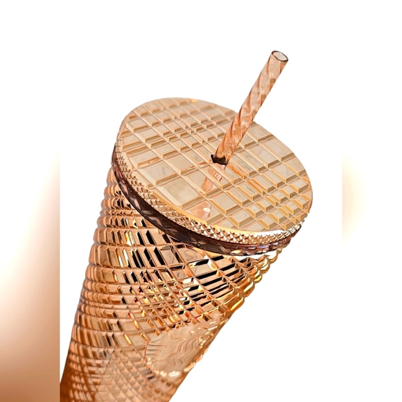 🆕️Rare Starbucks 2023 Studded Rose Gold Jeweled Coffee Tumbler Cup Venti 24oz - Picture 5 of 14